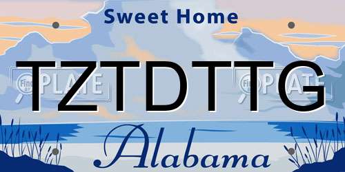 TZTDTTG Alabama License Plate