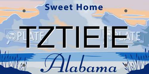 TZTIEIE Alabama License Plate