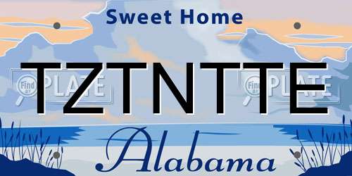 TZTNTTE Alabama License Plate