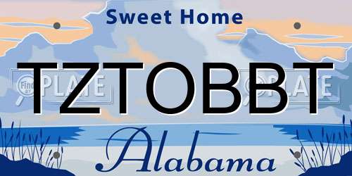TZTOBBT Alabama License Plate