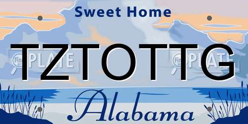 TZTOTTG Alabama License Plate