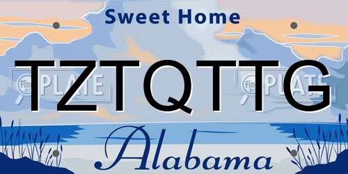 TZTQTTG Alabama License Plate