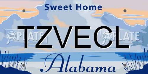 TZVECL Alabama License Plate