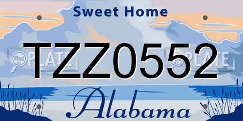 TZZ0552 Alabama License Plate