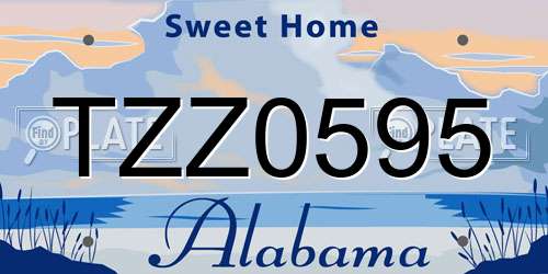 TZZ0595 Alabama License Plate