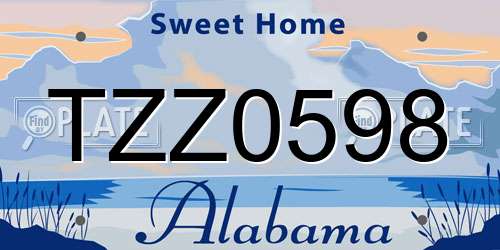 TZZ0598 Alabama License Plate