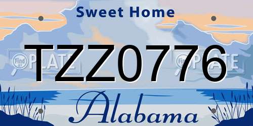 TZZ0776 Alabama License Plate