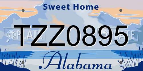 TZZ0895 Alabama License Plate