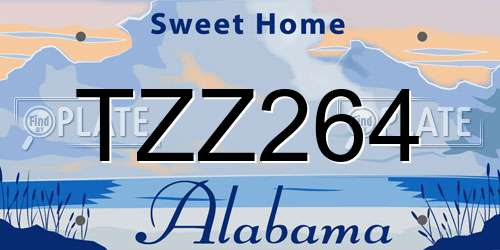 TZZ264 Alabama License Plate