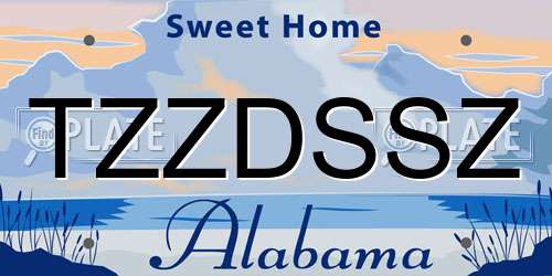 TZZDSSZ Alabama License Plate