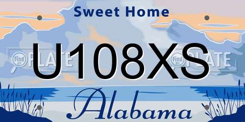 U108XS Alabama License Plate