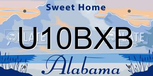 U10BXB Alabama License Plate