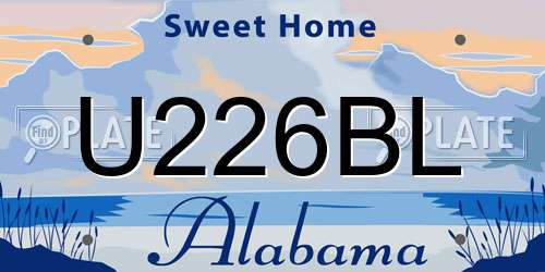 U226BL Alabama License Plate