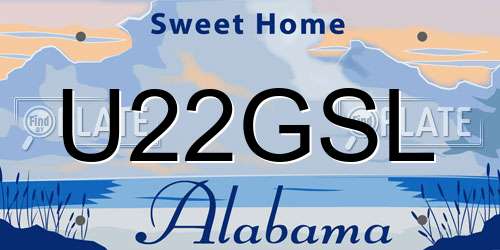 U22GSL Alabama License Plate
