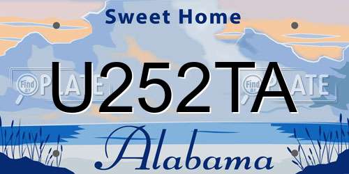 U252TA Alabama License Plate