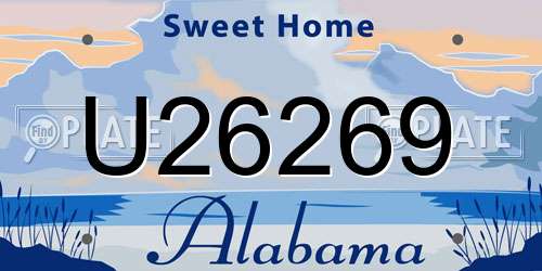 U26269 Alabama License Plate
