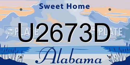 U2673D Alabama License Plate