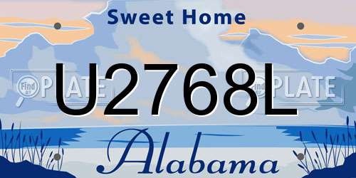 U2768L Alabama License Plate