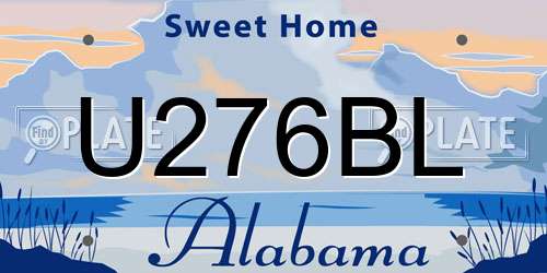 U276BL Alabama License Plate