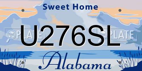 U276SL Alabama License Plate