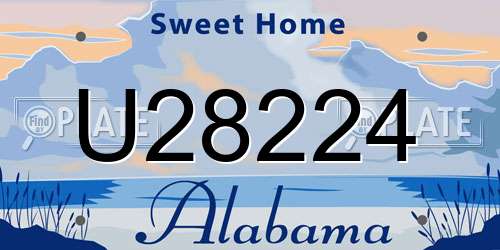 U28224 Alabama License Plate