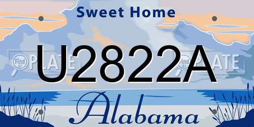 U2822A Alabama License Plate