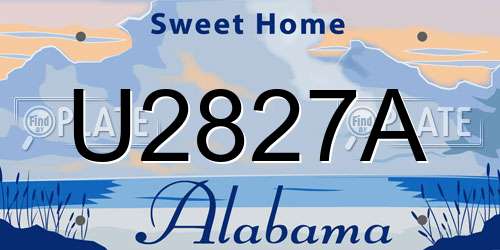 U2827A Alabama License Plate