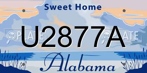 U2877A Alabama License Plate
