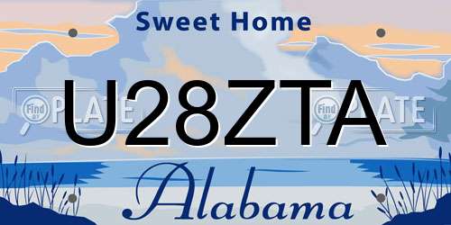 U28ZTA Alabama License Plate