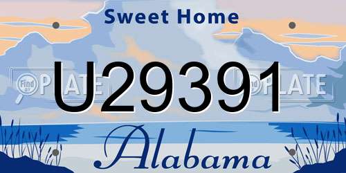 U29391 Alabama License Plate