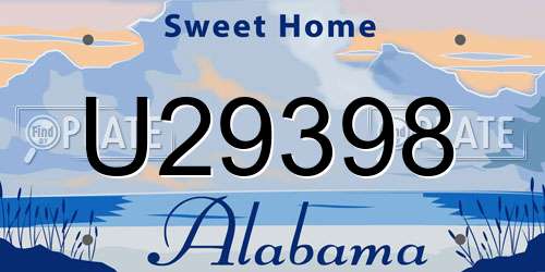 U29398 Alabama License Plate