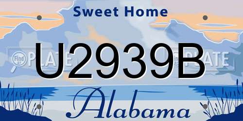 U2939B Alabama License Plate