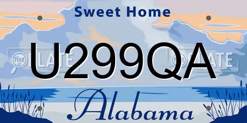 U299QA Alabama License Plate