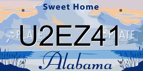 U2EZ41 Alabama License Plate