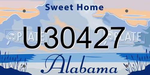 U30427 Alabama License Plate