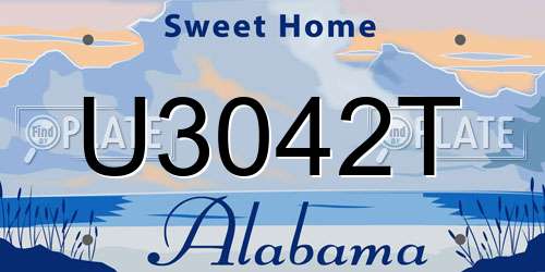 U3042T Alabama License Plate