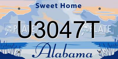 U3047T Alabama License Plate