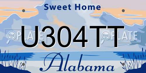 U304TT Alabama License Plate