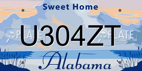 U304ZT Alabama License Plate