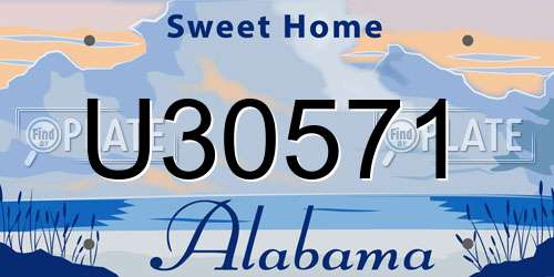 U30571 Alabama License Plate