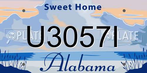 U3057I Alabama License Plate