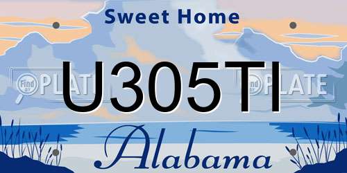 U305TI Alabama License Plate