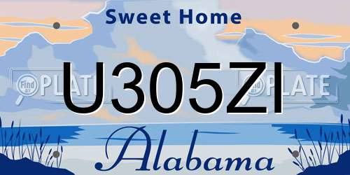 U305ZI Alabama License Plate
