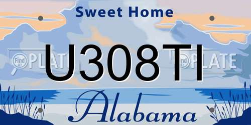 U308TI Alabama License Plate