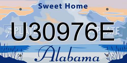 U30976E Alabama License Plate