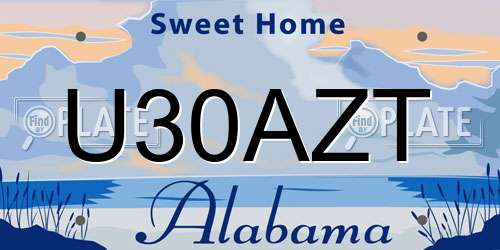 U30AZT Alabama License Plate