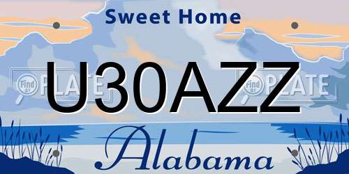 U30AZZ Alabama License Plate