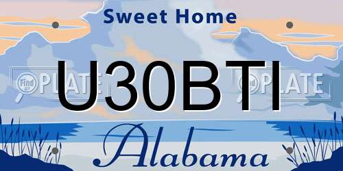 U30BTI Alabama License Plate