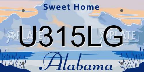U315LG Alabama License Plate