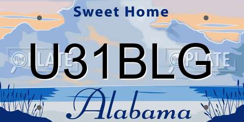 U31BLG Alabama License Plate